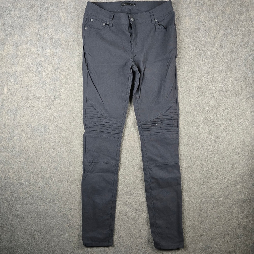 Prana Kara Moto Pants Womens 10 Tall Gray Skinny Hiking Utility Biker Gorpcore - Picture 2 of 10